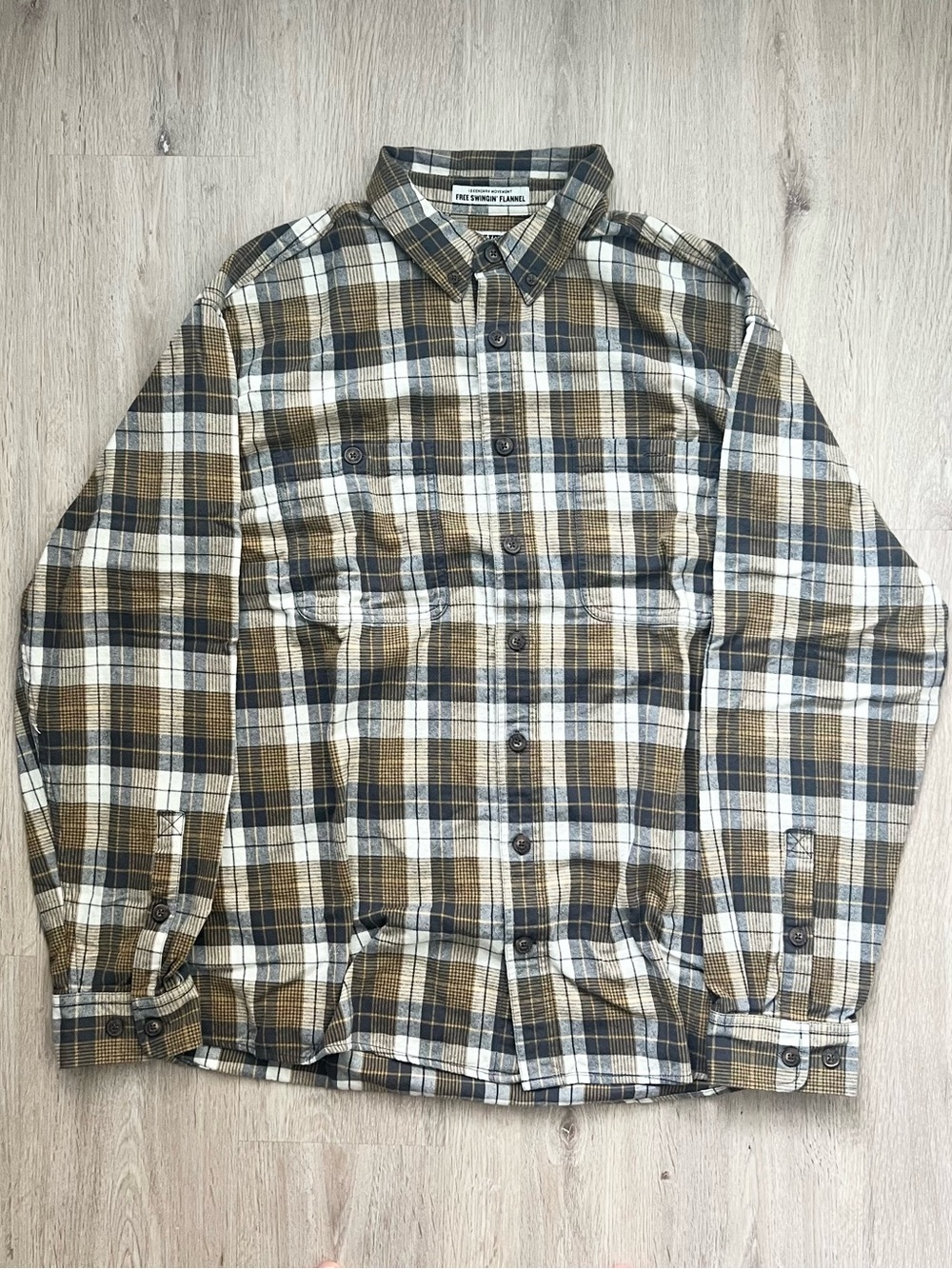 Duluth Trading Free Swingin Flannel Shirt Mens XLT Rustic Plaid Relaxed Fit Long
